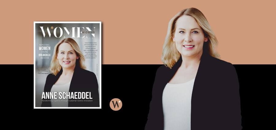 You are currently viewing Empowering Sustainable Growth: Anne Schaeddel Gains Recognition in Women World Magazine as One of the Inspirational Women Driving Breakbulk Innovation